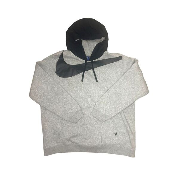 Vintage Nike Men’s 2X Hoodie Sweatshirt Gray Blue Tag Big Swoosh Logo - Picture 1 of 6